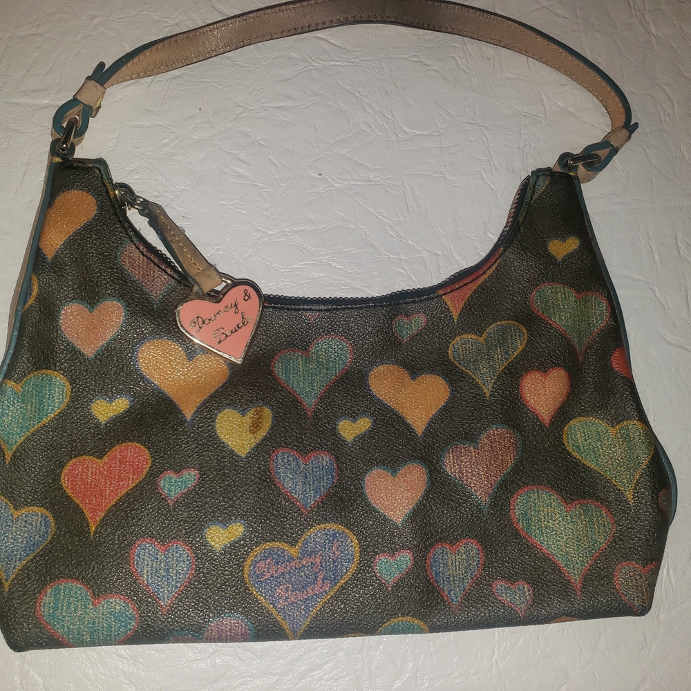 Dooney & Bourke Chocolate Heart Pattern Shoulder Bag